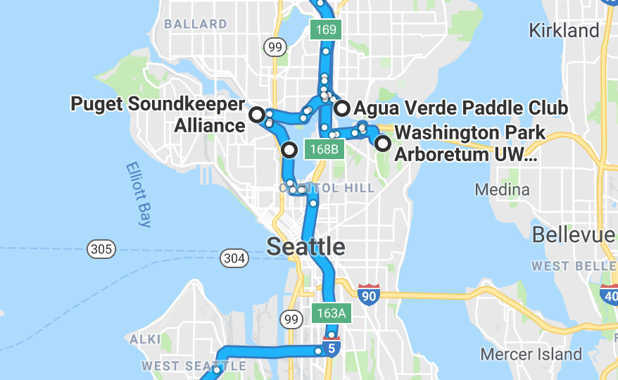 Five Nature Activities Seattle WA Map